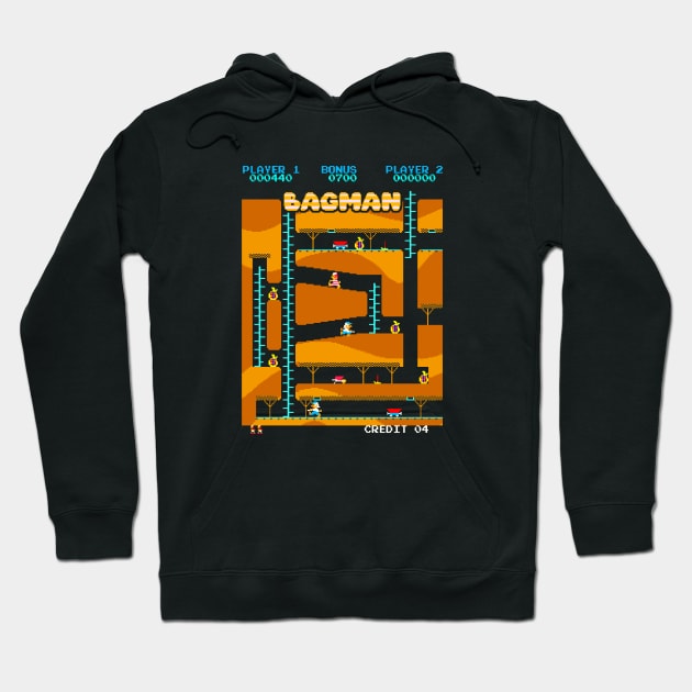 Mod.4 Arcade Bagman Video Game Hoodie by parashop